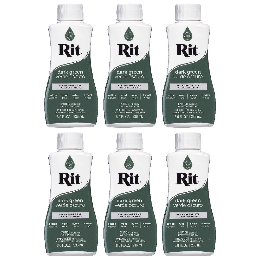Rit All Purpose Liquid Dye 8 fl oz Dark Green, 6 Pack
