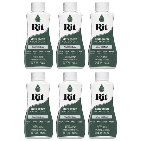 Rit All Purpose Liquid Dye 8 fl oz Dark Green, 6 Pack