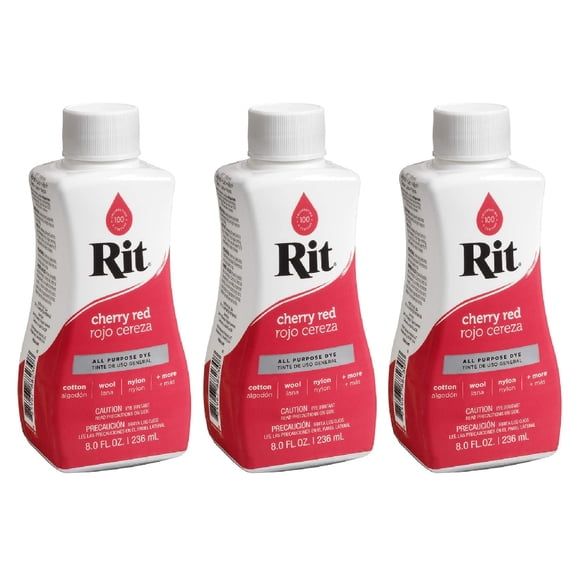 Rit All Purpose Liquid Dye 8 oz Cherry Red, 3 Pack