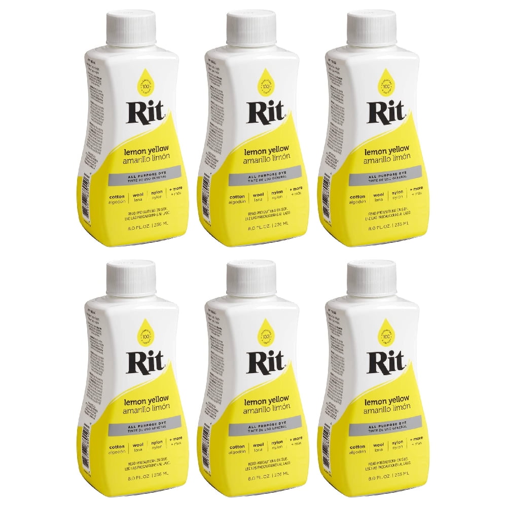 Rit All Purpose Liquid Dye 8 oz Lemon Yellow, 6 Pack