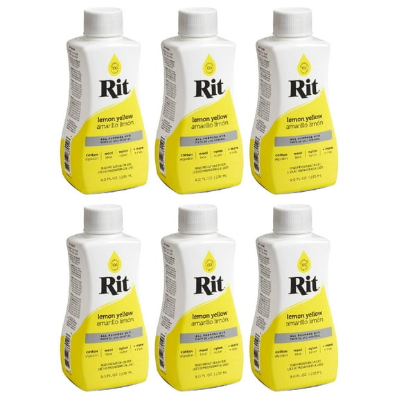Rit All Purpose Liquid Dye 8 oz Lemon Yellow, 6 Pack
