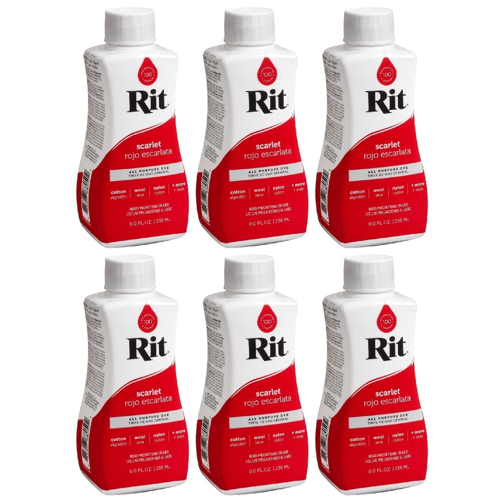 Rit All Purpose Liquid Dye 8 oz Scarlet, 6 Pack
