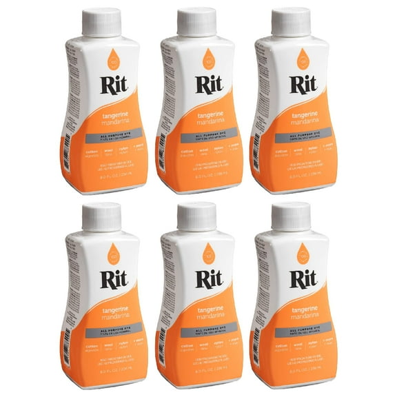 Rit All-Purpose Liquid Dye, Tangerine, 8 fl oz (6 pack)