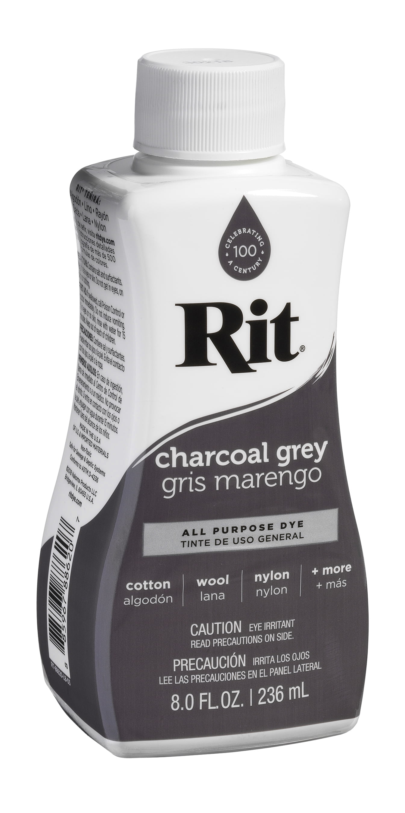 Rit All Purpose Liquid Dye, Charcoal Grey 8 fl oz