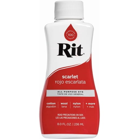 Rit All-Purpose Liquid Dye, Scarlet, 8 fl oz (2 pack)