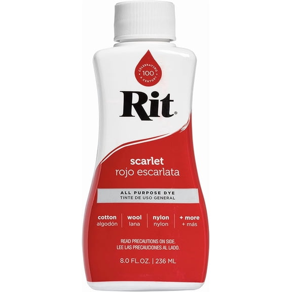 Rit All-Purpose Liquid Dye, Scarlet, 8 fl oz (2 pack)