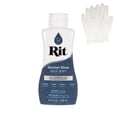 thumbnail image 1 of Rit All Purpose Liquid Dye for Cotton, Linen, Rayon, Silk, Wool, and Nylon Fabrics – Denim Blue 8 fl oz. with Gloves Included, 1 of 4