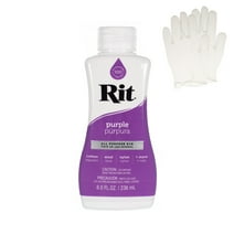 Rit All Purpose Liquid Dye for Cotton, Linen, Rayon, Silk, Wool, and Nylon Fabrics – Purple 8 fl oz. with Gloves Included