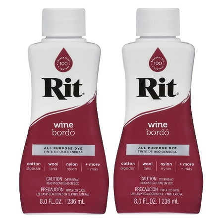 Rit All Purpose Liquid Fabric Dye 8 fl oz Wine, 2 Pack