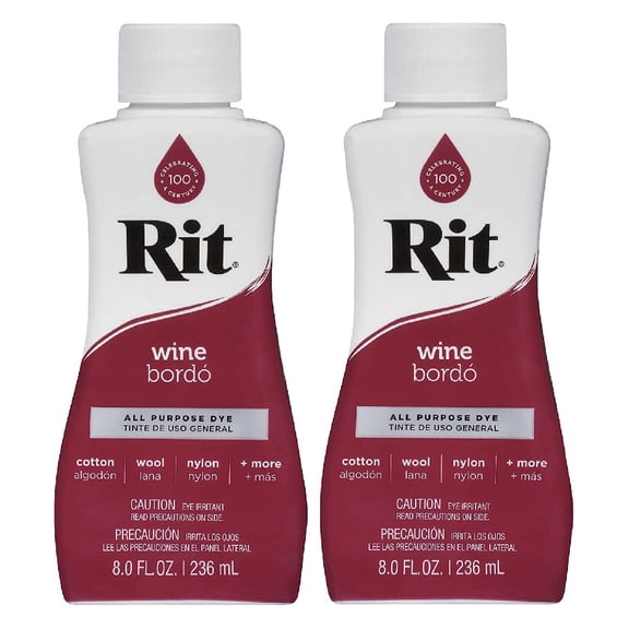 Rit All Purpose Liquid Fabric Dye 8 fl oz Wine, 2 Pack