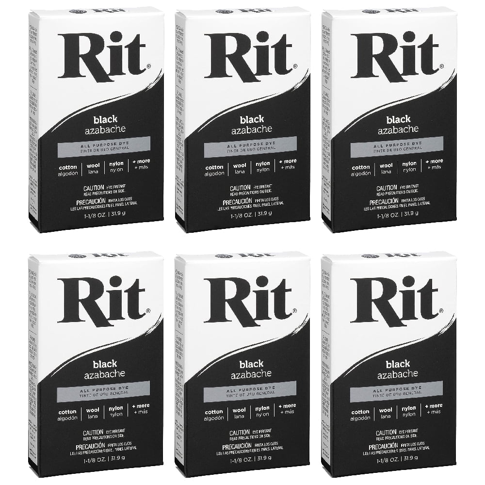 Rit All Purpose Powder Dye 1-1/8 oz Black, 6 Pack