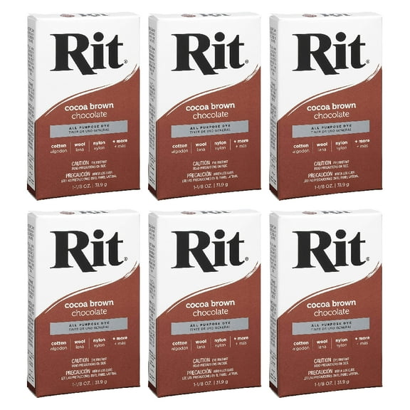 Rit All-Purpose Powder Dye, Cocoa Brown, 1.125 oz (6 pack)