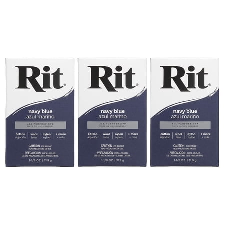 Rit All Purpose Powder Dye 1-1/8 oz Navy Blue, 3 Pack