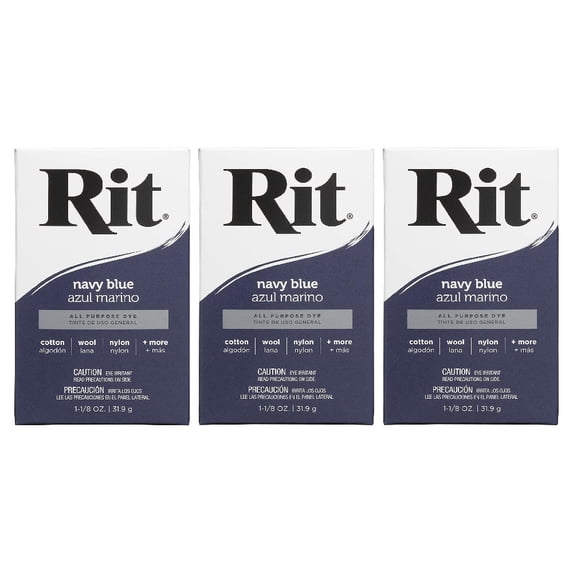 Rit All Purpose Powder Dye 1-1/8 oz Navy Blue, 3 Pack