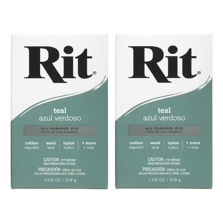Rit All-Purpose Powder Dye, Teal, 1.125 oz (2 pack)