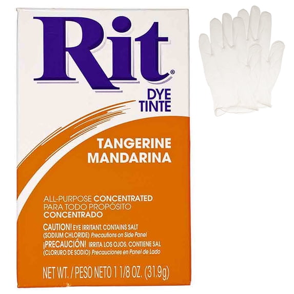 Rit All Purpose Powder Dye â Single Pack with Gloves for Clothing, Décor, and Crafts â Tangerine
