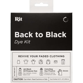 Rit Back to Black Fabric Dye Kit Black Clothing Dye and Fixative for Cotton, Polyester & Blends