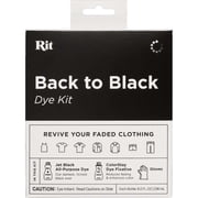 طقم صبغ القماش Rit Back to Black صبغ الملابس باللون الأسود ومثبت للقطن والبوليستر والمخاليط
