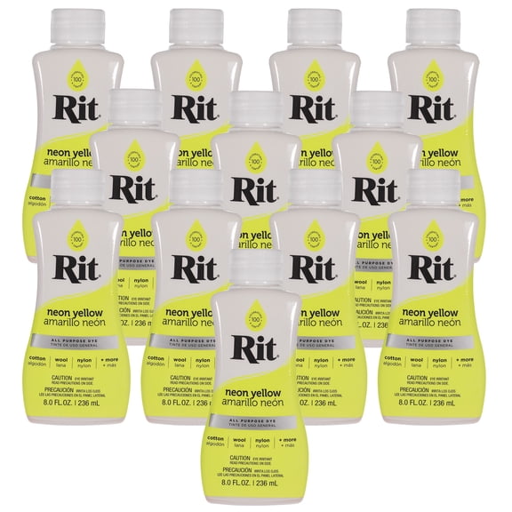 Rit Dye | All-Purpose 8 oz Liquid 12-Pack Case – Neon Yellow