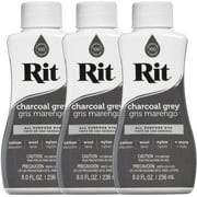 Rit Dye Liquid 8oz-Charcoal Grey -Multipack Of 3