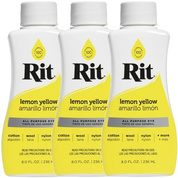 Rit Dye Liquid 8oz-Lemon Yellow -Multipack Of 3