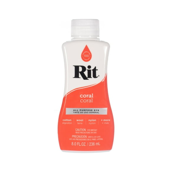 Rit Dye Liquid Wide Selection of Colors 8 Oz. (Coral)