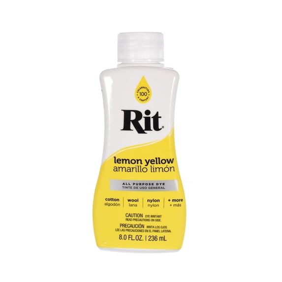 Rit Dye Liquid – Wide Selection of Colors – 8 Oz. (Lemon Yellow)