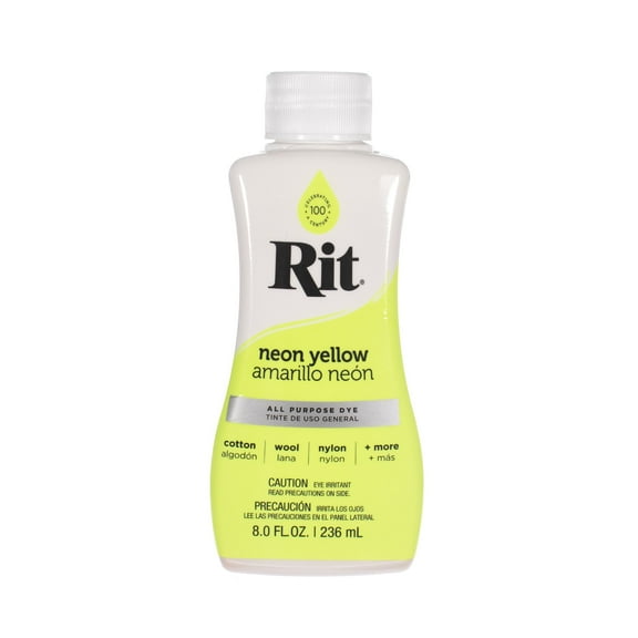 Rit Dye Liquid – Wide Selection of Colors – 8 Oz. (Neon Yellow)