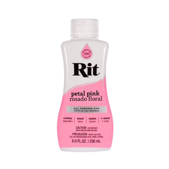 Rit Dye Liquid – Wide Selection of Colors – 8 Oz. (Petal Pink)
