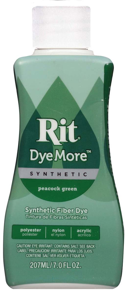  Synthetic Rit Dye More Liquid Fabric Dye - Ultimate Synthetic  Rit Dye Accessories Kit - Wide Selection of Colors - 7 Ounces - Peacock  Green