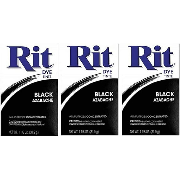 Rit Dye Powder Dye, 1-1/8 oz, Black, 3-Pack