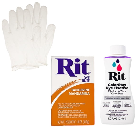 Rit Dye Powder with ColorStay Fixative Bundle – All in One Kit with Gloves to Reduce Color Bleed