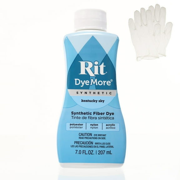 Rit DyeMore 7 Oz. Synthetic Liquid Fiber Dye Single Pack with Plastic Gloves for Clothing, Décor, and Crafts â Kentucky Sky