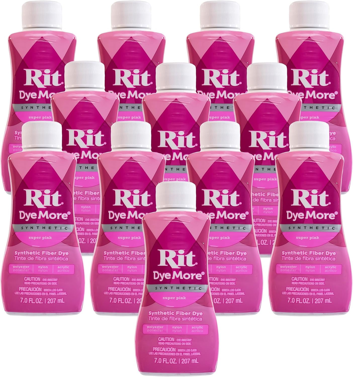 Rit DyeMore 7 Oz. Synthetic Liquid Fiber Dye for Clothing, Décor, and Crafts – Super Pink (12 Pack)