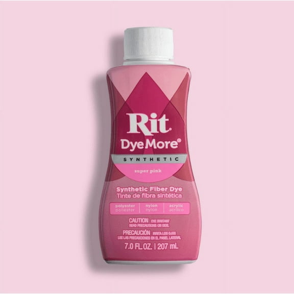 Rit DyeMore Synthetic Fabric Dye – 7 fl oz Bottle, Color for Polyester, Nylon & Acrylic Surfaces- Super Pink