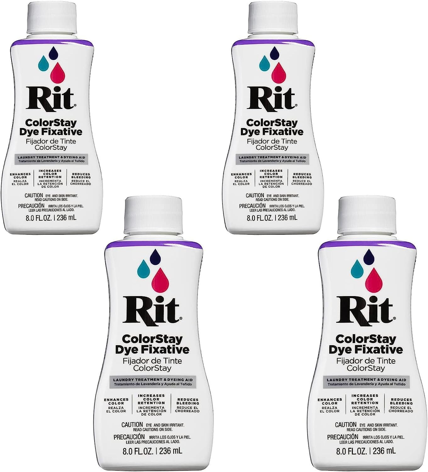 Rit Dyes Fixative Liquid 8 oz. Bottle [Pack of 4 ]