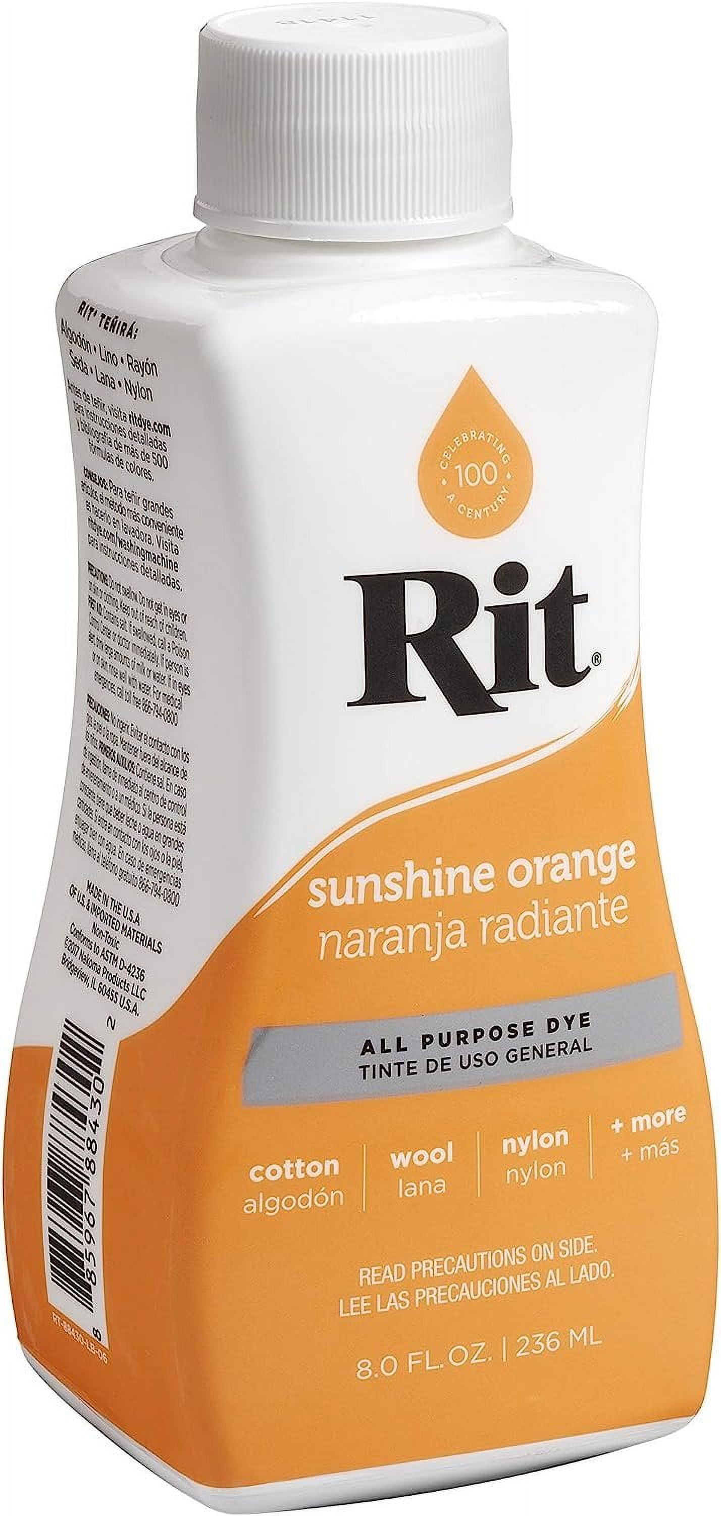 Rit Liquid Fabric Dye Sunshine Orange 8 fl oz for Cotton Linen Rayon ...