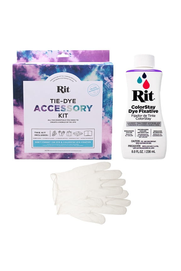 Rit Tie Dye Kit with ColorStay Fixative Bundle All in One Kit with Gloves to Reduce Color Bleed