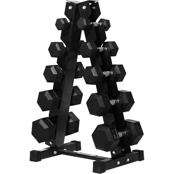 RitFit 180 LB Rubber Hex Dumbbells Set with Optional Dumbbell Rack, Multi Weight Set to Choose, Ideal for Home Gym and Fitness