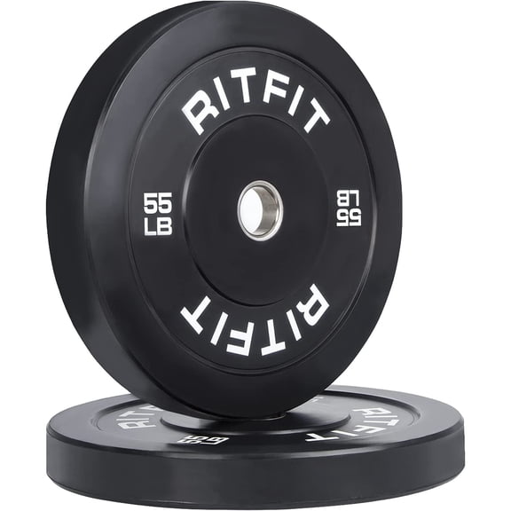 RitFit 2 Inch Olympic Weight Plate, Bumper Plates With Steel Insert, Olympic Barbell Weight Plates for Gym and Home, Single, Pair