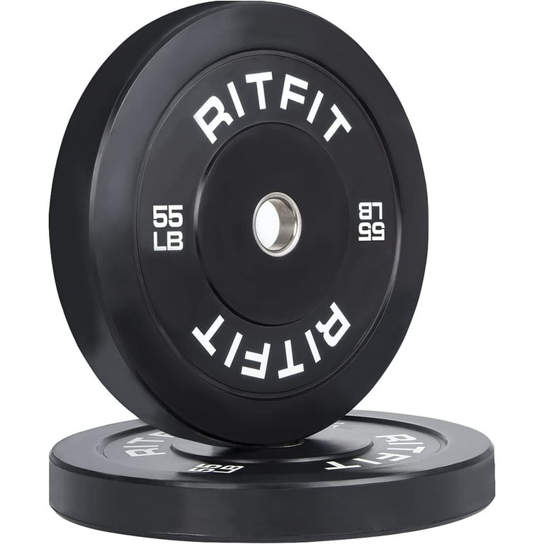 RitFit 2 Inch Olympic Weight Plate Bumper Plates With Steel Insert Olympic Barbell Weight Plates for Gym and Home Single Pair Walmart