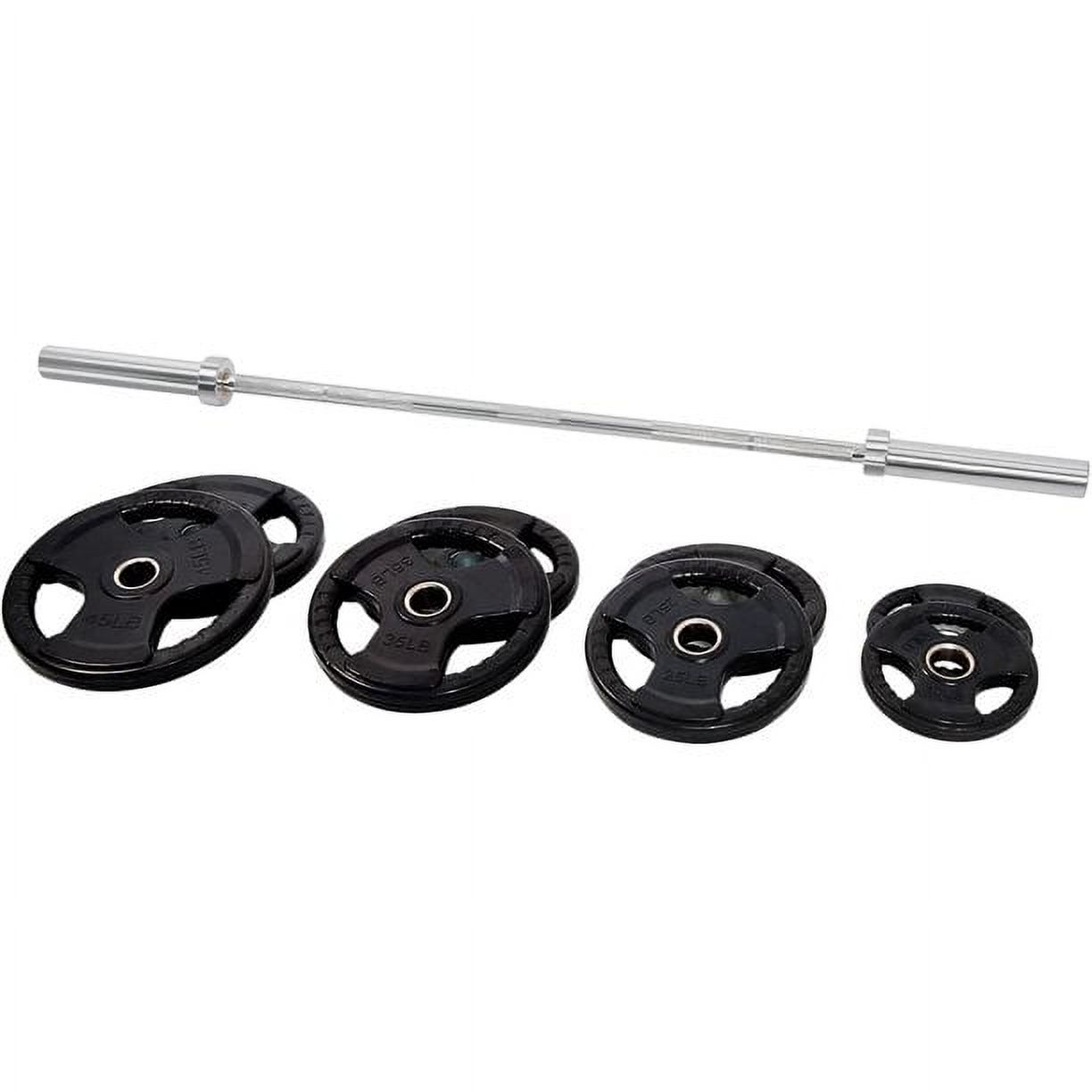 RitFit 230lb Rubber Weights Set with Bar (included 7FT Olympic Bar