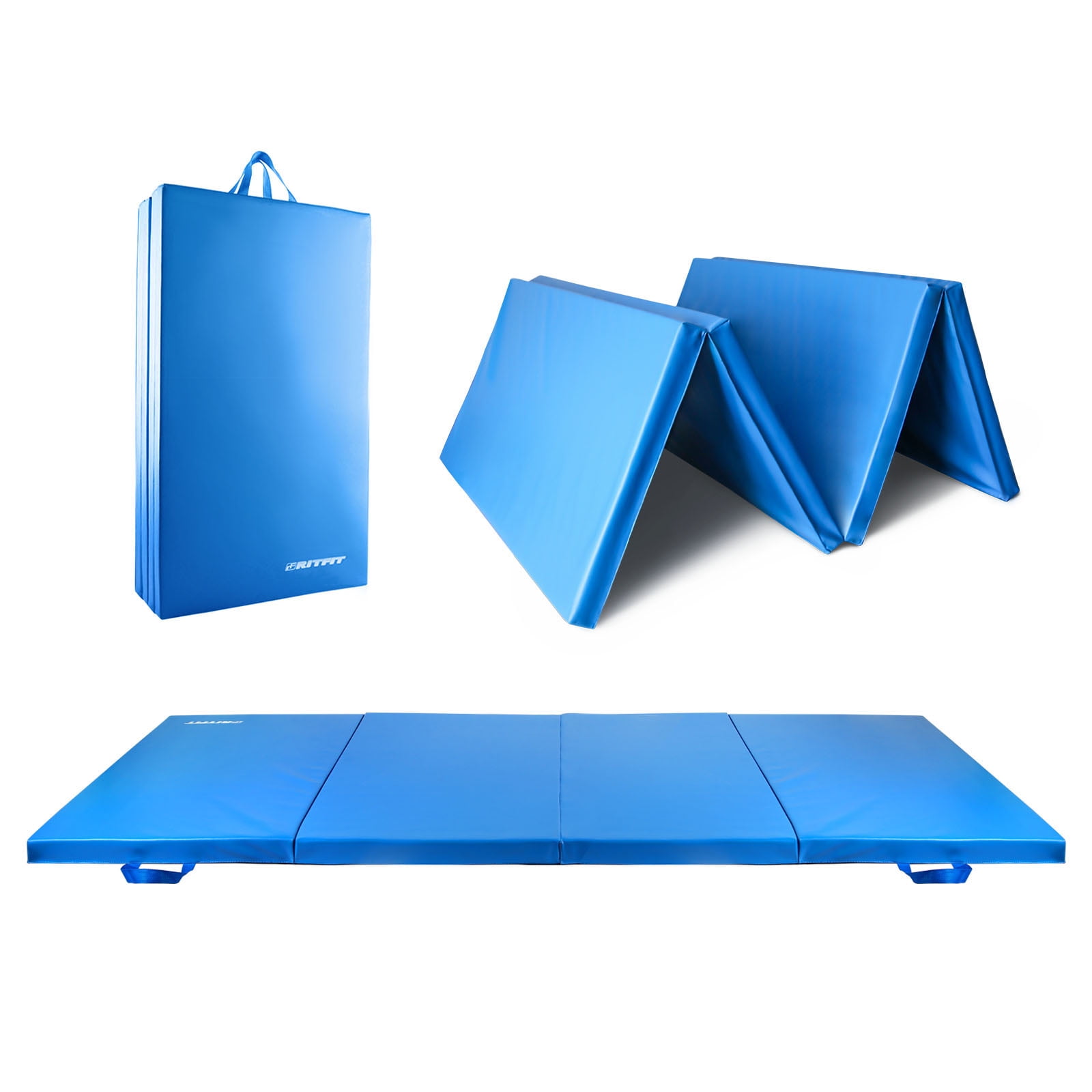 RitFit 3' x 6' Folding Gymnastics Mat with Carrying Handles for Yoga