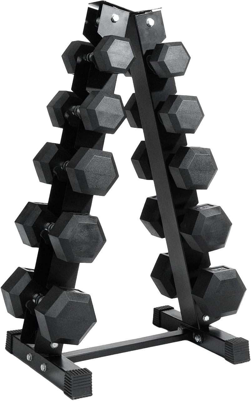 RitFit 5-650LBS PVC Dumbbell Set w/ Chrome Handle & Rack - Walmart.com