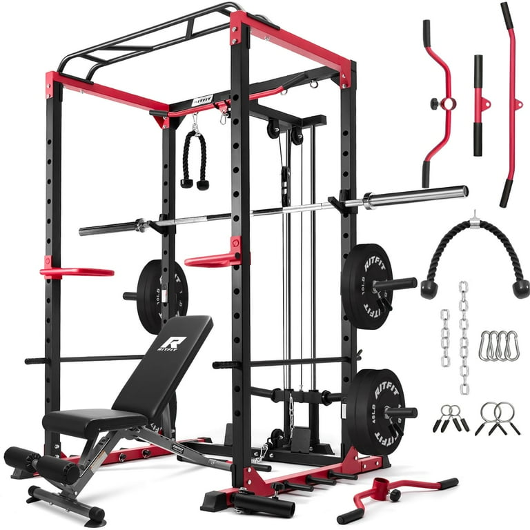RitFit All-in-One Squat Rack for Home Gym, PPC02C Multi-Function