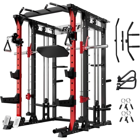 Sqoat Rack RitFit Buffalo Smith Machine, Power cage with LAT-Pull Down System ...