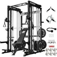 thumbnail image 1 of RitFit M1 Pro Smith Machine with Cable Crossover System, Multi-Function Squat Rack Power Cage for Home Gym, Power Rack and Packages Black（bp170 Package, 1 of 9