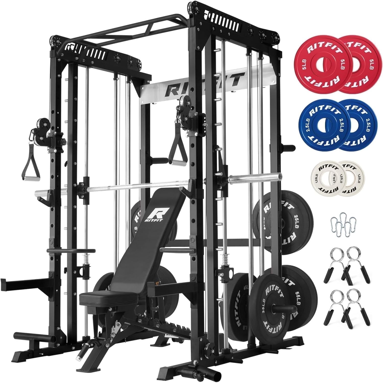 RitFit M1 Pro Smith Machine for Home Gym with Cable Crossover System ...
