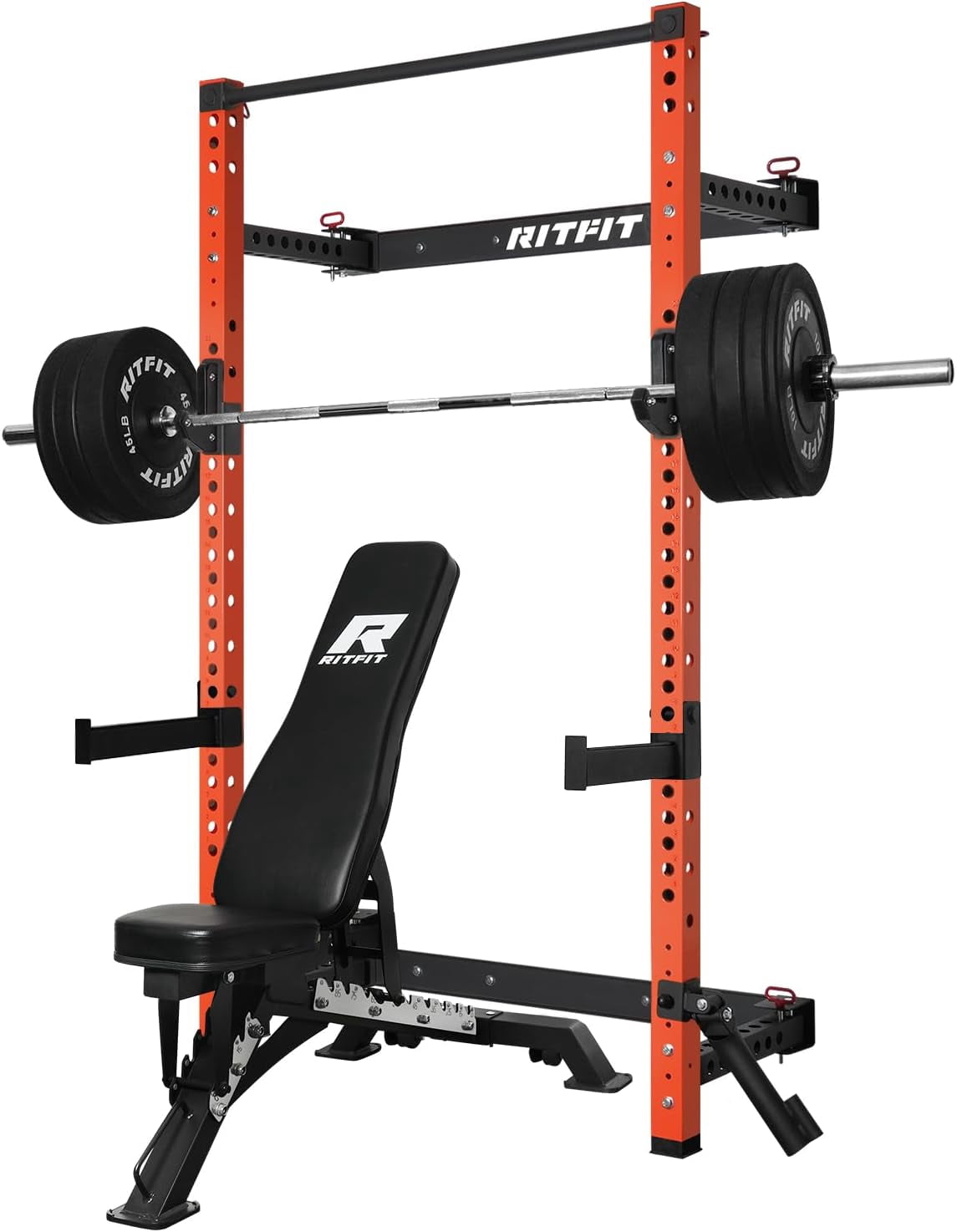 RitFit Multi-Functional Folding Squat Rack for Home Gym, 2.36'' x 2.36 ...