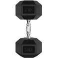 thumbnail image 1 of RitFit Rubber Hex Dumbbell Weight 5-60 LBS with Metal Handle for Strength Training, Full Body Functional Workouts, 1 of 8